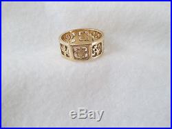 RARE, Retired James Avery 14k Yellow Gold FOUR (4) SEASONS Ring