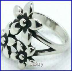 RARE! Retired James Avery Flower Bouquet Ring Sterling Silver Size 8 1/2