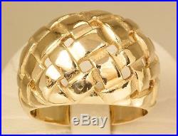 RARE Retired James Avery Sterling 14K Gold Basket Weave Dome Ring Size 8