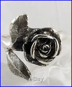 RARE Retired James Avery Sterling Silver Large 3 dimensional Rose Ring- Sz. 7