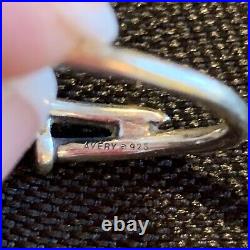 RARE Retired James Avery Sterling Silver Nail Ring Size 6 3/4