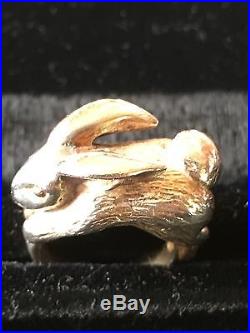 RARE Retired James Avery Sterling Silver Rabbit 3D New Ring Size 6