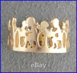 RETIRED 14K GOLD James Avery SCHOOL CHILDREN AT DESK CONTINUOUS RING Sz 6.5 band