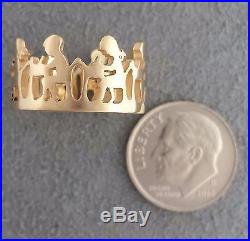 RETIRED 14K GOLD James Avery SCHOOL CHILDREN AT DESK CONTINUOUS RING Sz 6.5 band