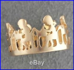 RETIRED 14K GOLD James Avery SCHOOL CHILDREN AT DESK CONTINUOUS RING Sz 6.5 band