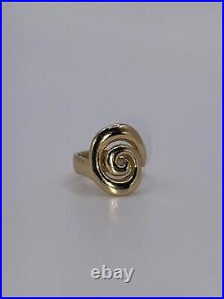 RETIRED JAMES AVERY 14K Gold Omega Swirl Band Ring Sz- 3