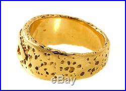 Retired James Avery 14k Textured Raised Icthus Ring Band Size 8