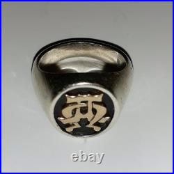 RETIRED JAMES AVERY 14k GOLD AND STERLING SILVER ALPHA OMEGA RING SIZE 10