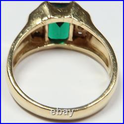 RETIRED JAMES AVERY 14k Gold Sz 6.5 Lab Grown Emerald Diamond Ring 5g #45359K