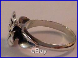 RETIRED JAMES AVERY APRIL FLOWER RING 18k GOLD Silver Sz 7 EUC with JA BoX