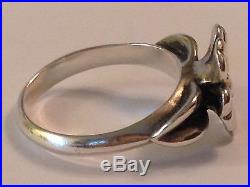 RETIRED JAMES AVERY APRIL FLOWER RING 18k GOLD Silver Sz 7 EUC with JA BoX