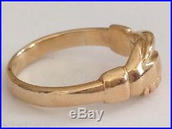 RETIRED JAMES AVERY SHAKING HANDS FRIENDSHIP RING GOLD SZ 7 with JA BOX Rare