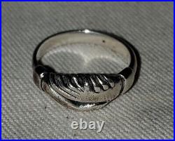 RETIRED JAMES AVERY STERLING SILVER CLASPED HANDS ENGAGEMENT RING SIZE 6.5 vafo