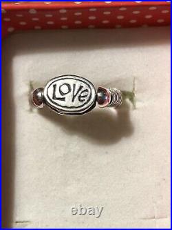 RETIRED JAMES AVERY STERLING SILVER SCARAB/LOVE FLIP RING-RARE-size 7