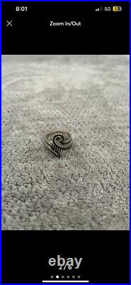 RETIRED JAMES AVERY Sterling Silver Sz 7 Beaded Paisley Swirl Ring 9.9g 45538K