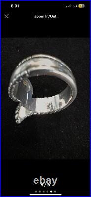 RETIRED JAMES AVERY Sterling Silver Sz 7 Beaded Paisley Swirl Ring 9.9g 45538K