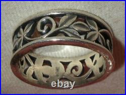 RETIRED JAMES AVERY VINE STERLING SILVER WEDDING BAND RING SIZE 10 1/4 vafo