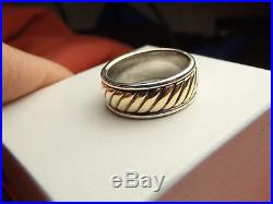 RETIRED James Avery 14k Gold & Sterling Silver Wedding Band Ring Size 6 1/2