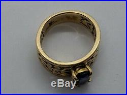 RETIRED James Avery 14k Yellow Gold Adoree Ring Oval Lab Created Sapphire Sz 6.5