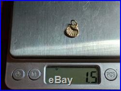 RETIRED James Avery 14k Yellow Gold Baptismal Shell Charm Engravable Uncut Ring