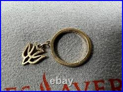 RETIRED James Avery 14k Yellow Gold Dove Dangle Ring Smooth Band Size 4.5