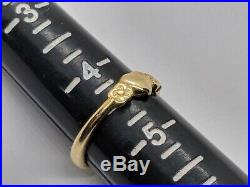 RETIRED James Avery 14k Yellow Gold Heart with Two Flowers Ring Sz 4.5 FREE SHIP