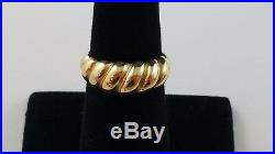 RETIRED James Avery 14k Yellow Gold Narrow Fluted Ring Size 6.5 FREE SHIPPING