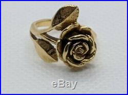 RETIRED James Avery 14k Yellow Gold Rose Ring Size 4 FREE SHIPPING