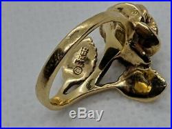 RETIRED James Avery 14k Yellow Gold Rose Ring Size 4 FREE SHIPPING