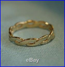 RETIRED James Avery 14k Yellow Gold Twisted Wire Ring Size 8.5