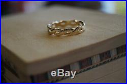 RETIRED James Avery 14k Yellow Gold Twisted Wire Ring Size 8.5