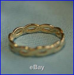 RETIRED James Avery 14k Yellow Gold Twisted Wire Ring Size 8.5