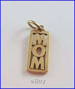RETIRED James Avery 14k Yellow Gold Vertical MOM Charm Uncut Ring FREE SHIPPING