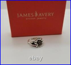 RETIRED James Avery April Flower Ring 18Kt And Silver Size 6 3/4 Excellent