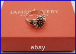 RETIRED James Avery April Flower Ring 18Kt And Silver Size 6 3/4 Excellent