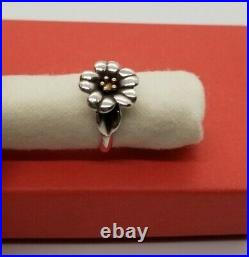 RETIRED James Avery April Flower Ring 18Kt And Silver Size 6 3/4 Excellent