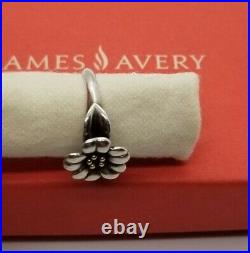 RETIRED James Avery April Flower Ring 18Kt And Silver Size 6 3/4 Excellent