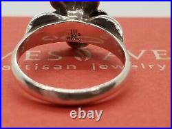 RETIRED James Avery April Flower Ring 18Kt And Silver Size 6 3/4 Excellent