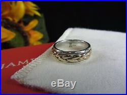 RETIRED James Avery Braided Center 14K Gold & Sterling Silver Wedding Band Ring