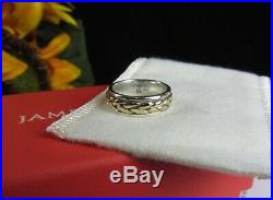 RETIRED James Avery Braided Center 14K Gold & Sterling Silver Wedding Band Ring