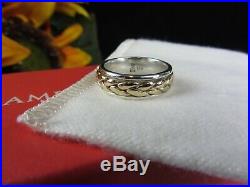 RETIRED James Avery Braided Center 14K Gold & Sterling Silver Wedding Band Ring