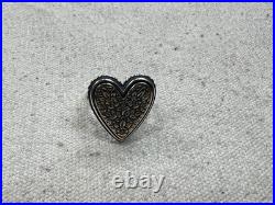 RETIRED James Avery Heirloom Heart Ring Bronze & Sterling Silver Size 5.5 A276