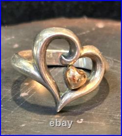 RETIRED James Avery Joy Of My Heart Ring Sterling Silver And 14k Gold (RK-383)
