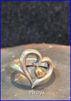 RETIRED James Avery Joy Of My Heart Ring Sterling Silver And 14k Gold (RK-383)