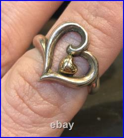 RETIRED James Avery Joy Of My Heart Ring Sterling Silver And 14k Gold (RK-383)