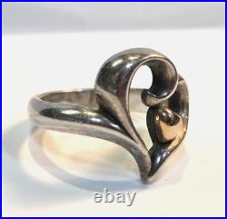 RETIRED James Avery Joy Of My Heart Ring Sterling Silver And 14k Gold (RK-383)