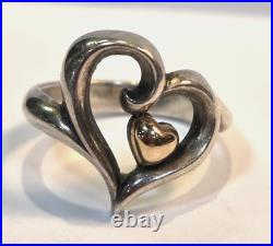 RETIRED James Avery Joy Of My Heart Ring Sterling Silver And 14k Gold (RK-383)