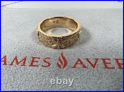 RETIRED James Avery Large Hammered Ichthus & Pax Band Ring Size 13 16.8g