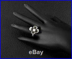 RETIRED James Avery Pearl Blossom Flower Ring Size 5 HTF Oxidized Cocktail