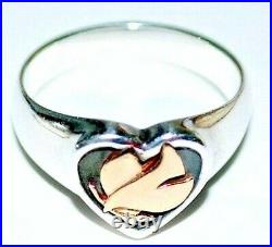RETIRED James Avery Rare Biblical Dove with Olive Branch Ring 14kt/925 Size 6